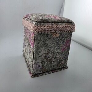 Vintage Floral Fabric Covered Exploding Box Keepsake Photo‎ Album Memory Box
